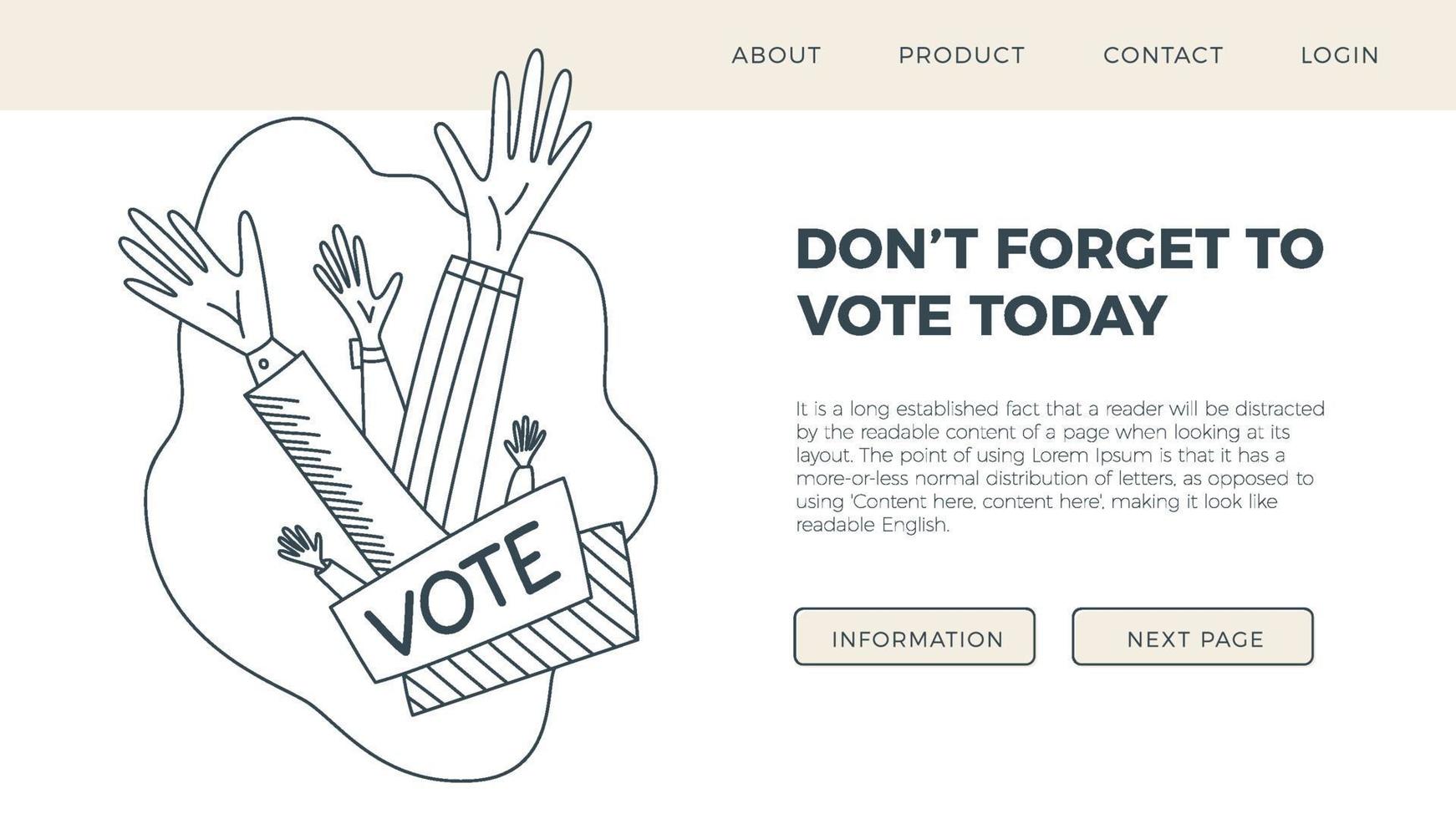 voto, mano, ilustración vector