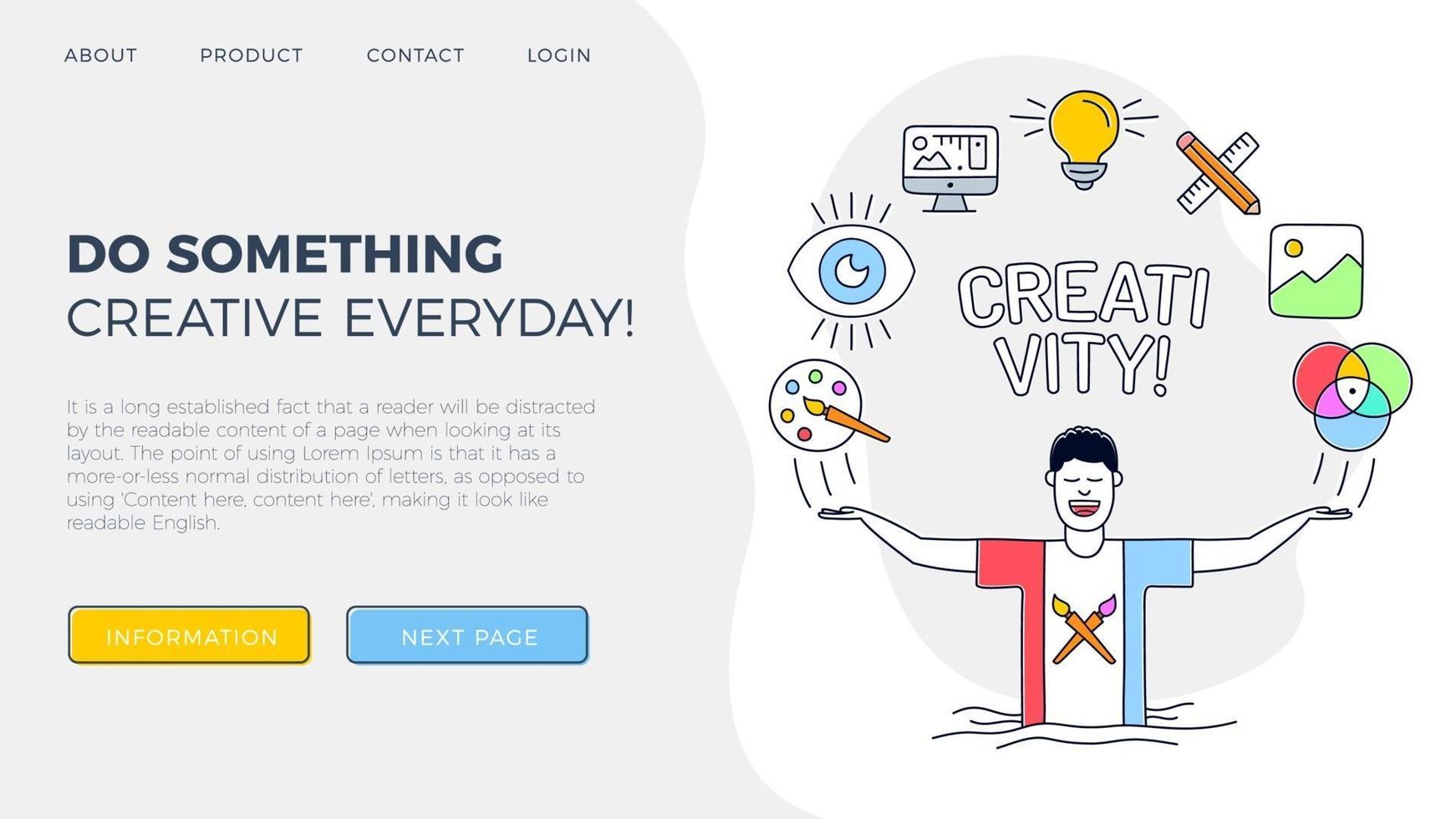 creativity landing page vector