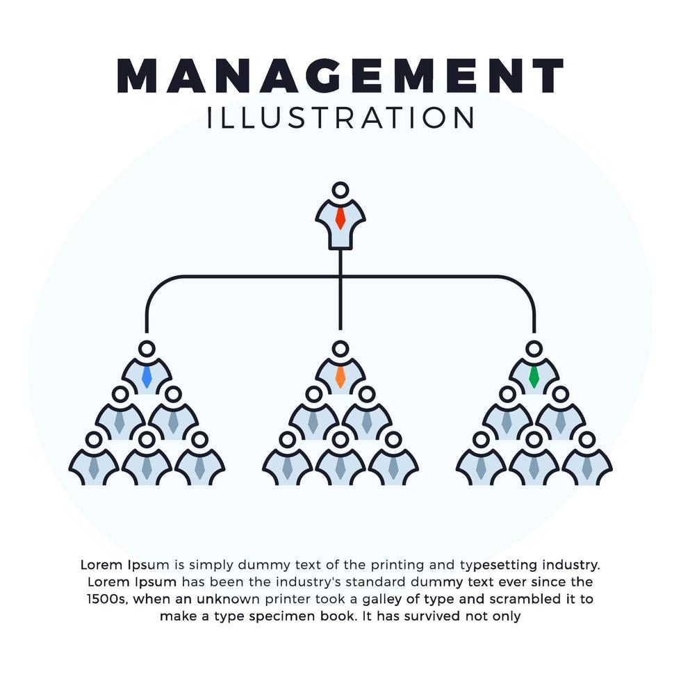 ilustración de gestión de organigrama empresarial vector