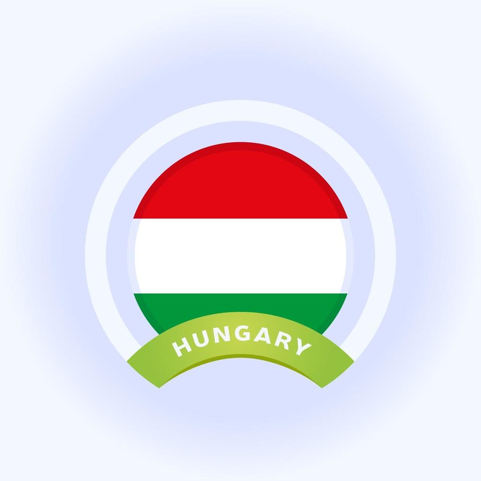 Hungary circle flag vector