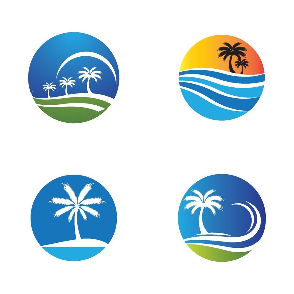 Palm tree summer logo images vector