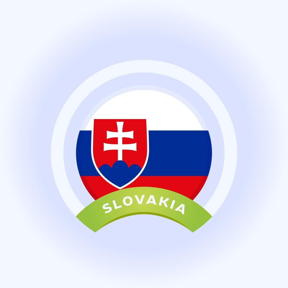 Slovakia circle flag vector