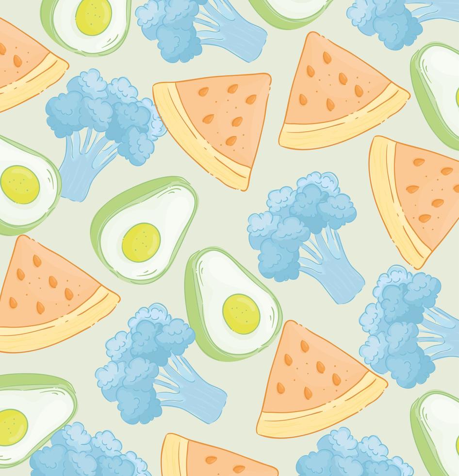 Fondo de patrón de frutas y verduras vector