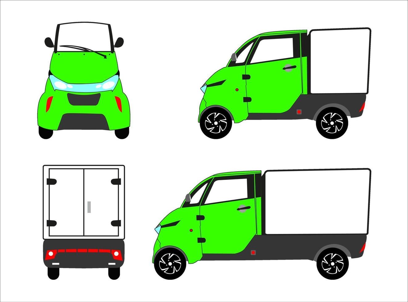 Electric Express Delivery Bike Tricycle with Lockable Cargo Box. City Electric Delivery Cargo Bike. Vector. vector