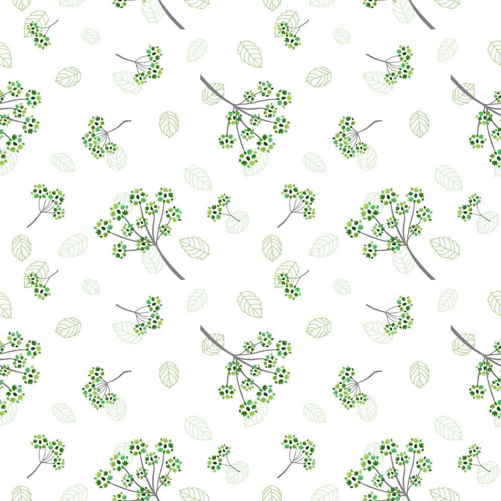 Monotone green flowers and leaves seamless pattern for decorative,fabric,textile,print or wallpaper vector