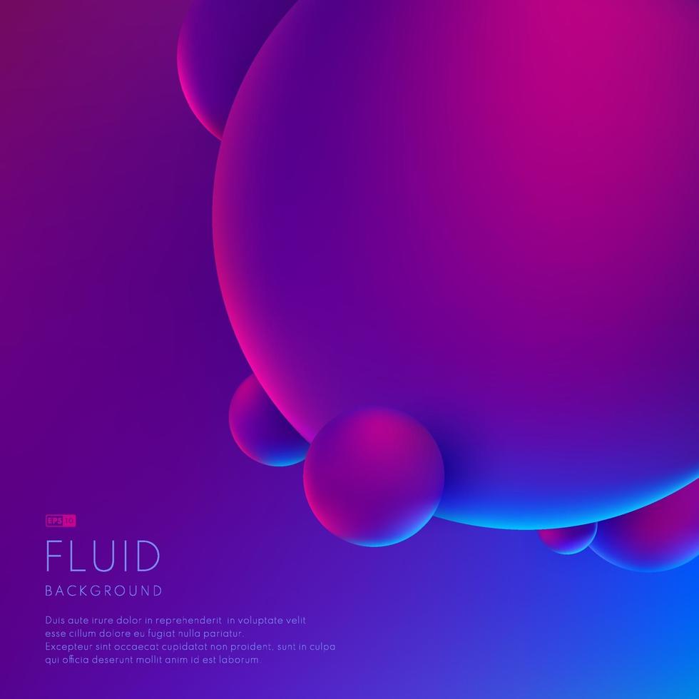Abstract trendy 3D circle gradient vibrant color on blurred background. Vibrant fluid colors element with space foe your text. Vector illustration