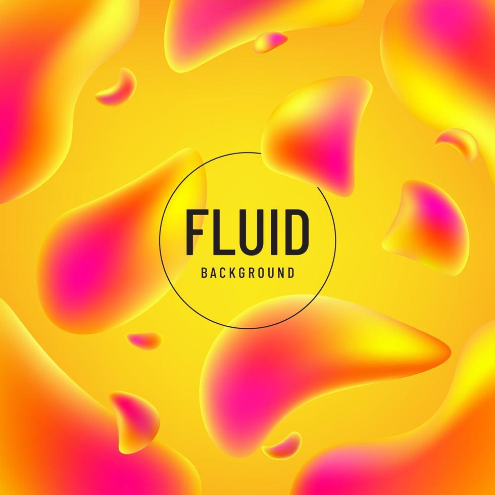 Abstract fluid yellow pink and orange color shape with copy space. Modern futuristic concept. Vector illustration.