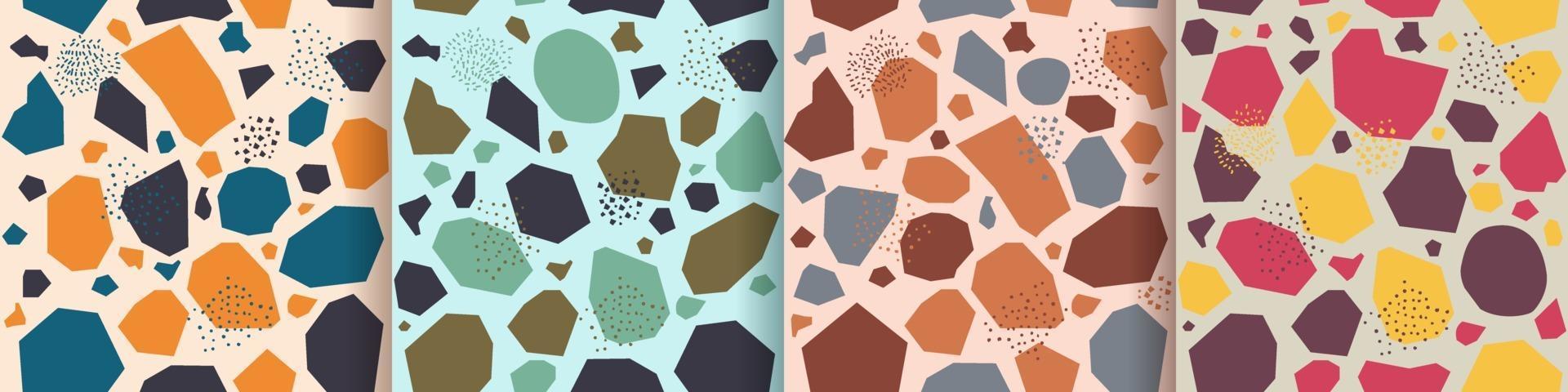 Set of abstract creative geometric backgrounds in minimal trendy style. Seamless flat pattern design. You can use for cover, poster, banner web, flyer, Landing page, Print ad. Vector illustration