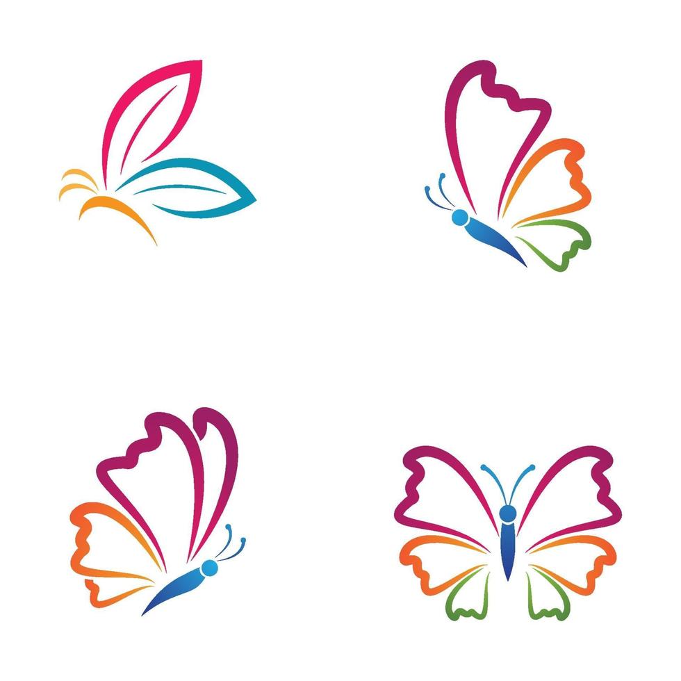 imágenes de logo de mariposa de belleza vector