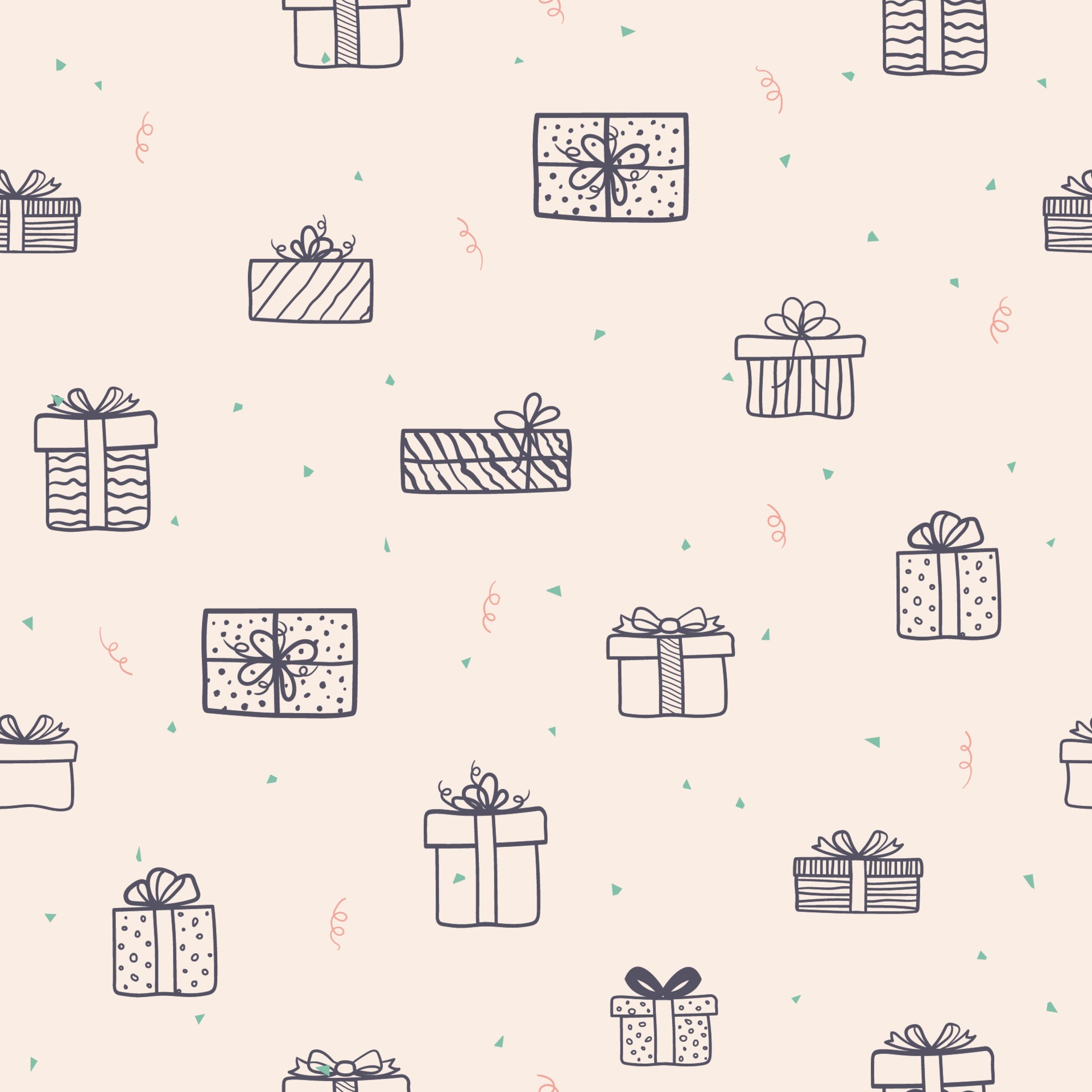 Hand Drawn Gift Boxes Seamless Pattern For Decorative fabric textile Hand Drawn Gift Boxes Seamless Pattern For Decorative fabric textile