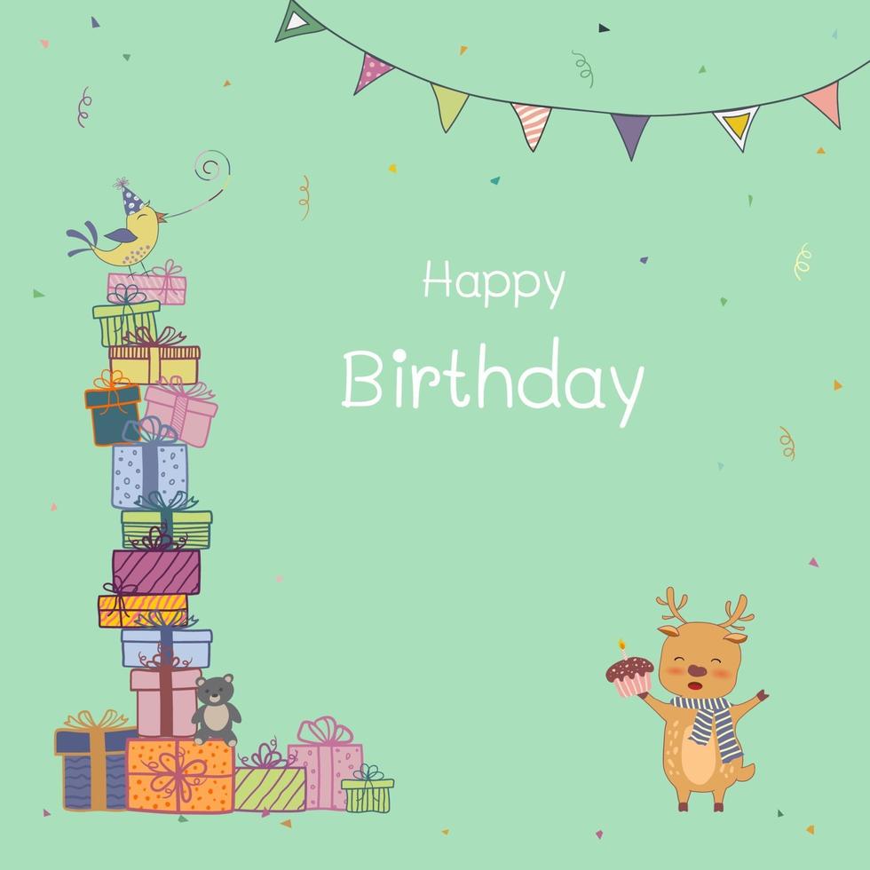 tarjeta de felicitación de feliz cumpleaños con lugar para el texto vector