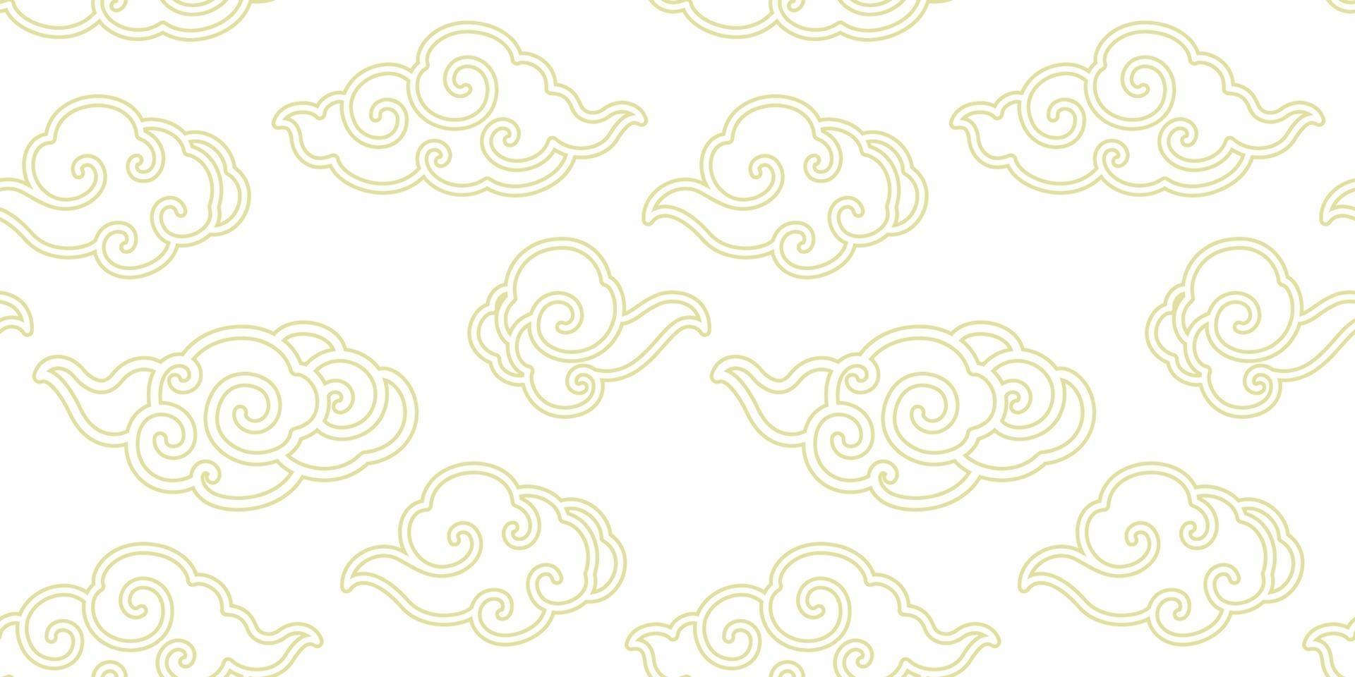 Chinese cloud line vector seamless wallpaper
