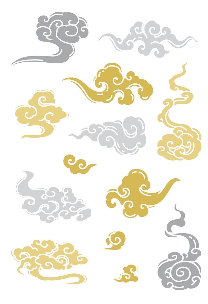 Chinese traditional clouds vector set