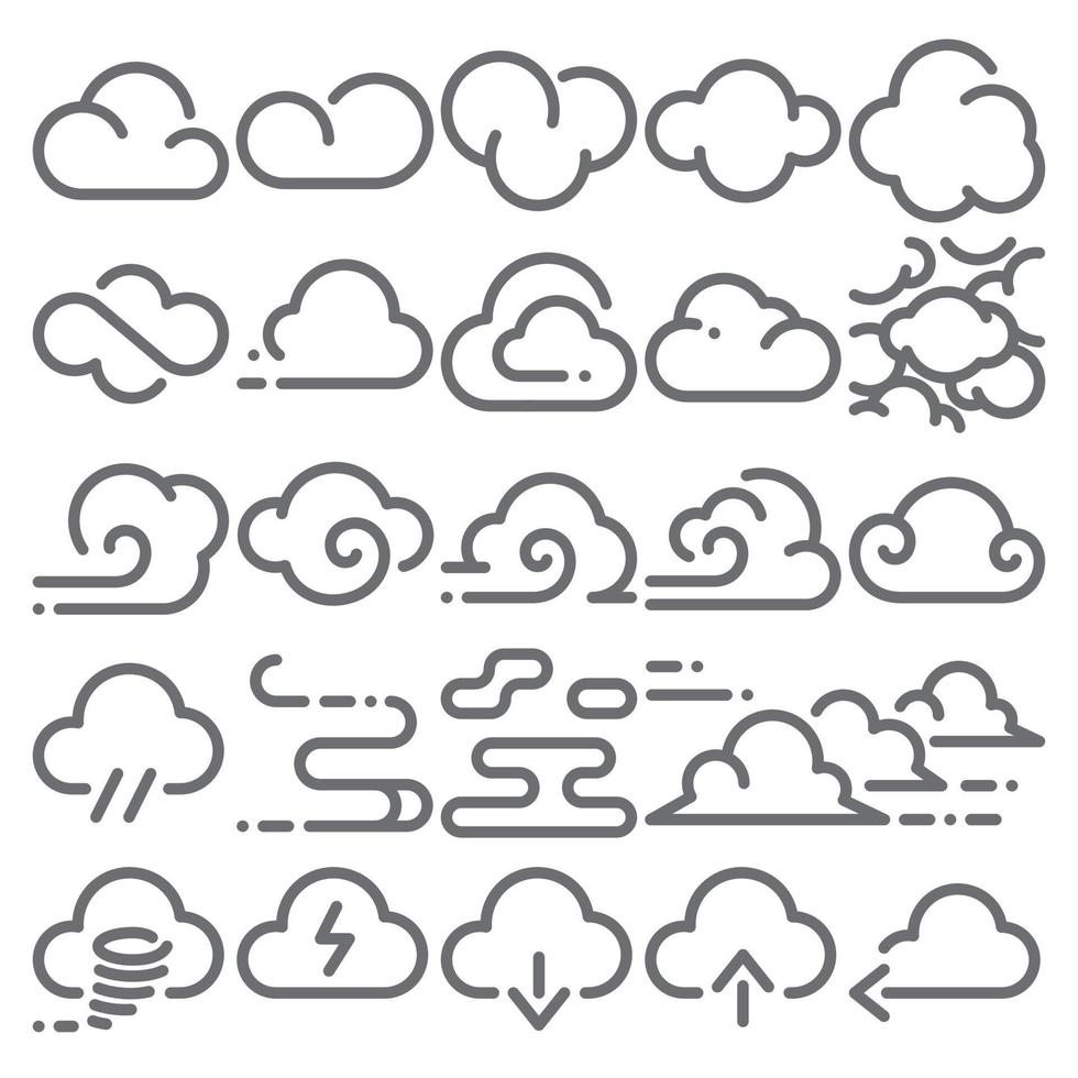 paquete de vectores de iconos de nube