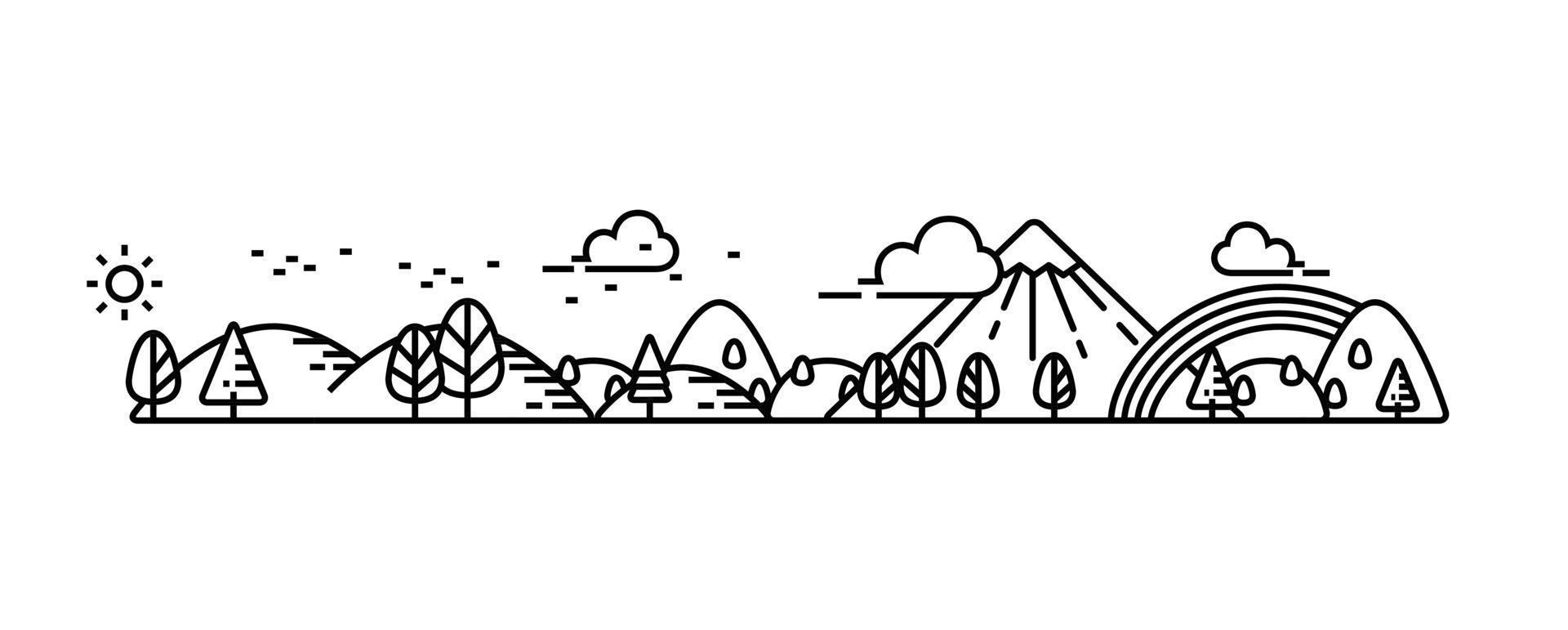 Natural park and good environment view illustrate. vector