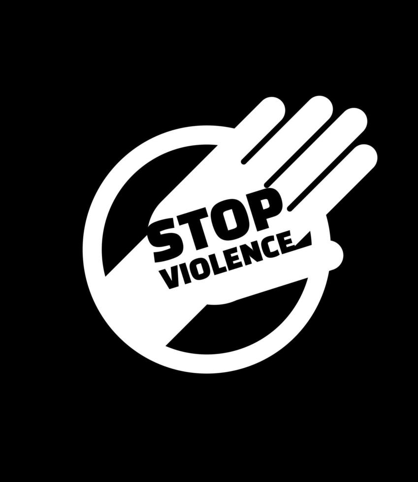 Stop violent sign. Minimal and modern. vector