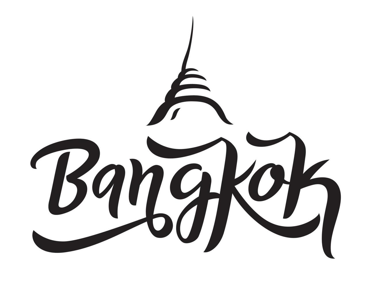 Diseño de letras de la ciudad de Bangkok. vector