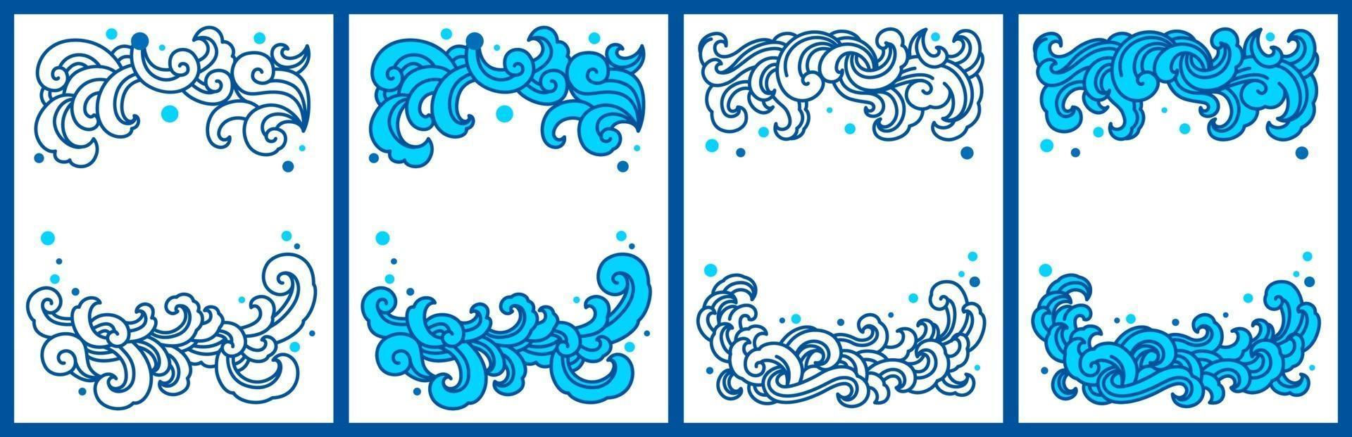 Water splash copy space template vector set