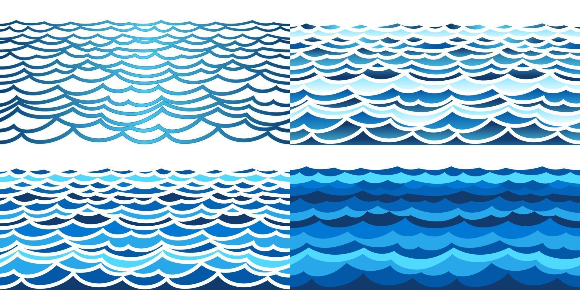 Sea waves seamless pattern vector