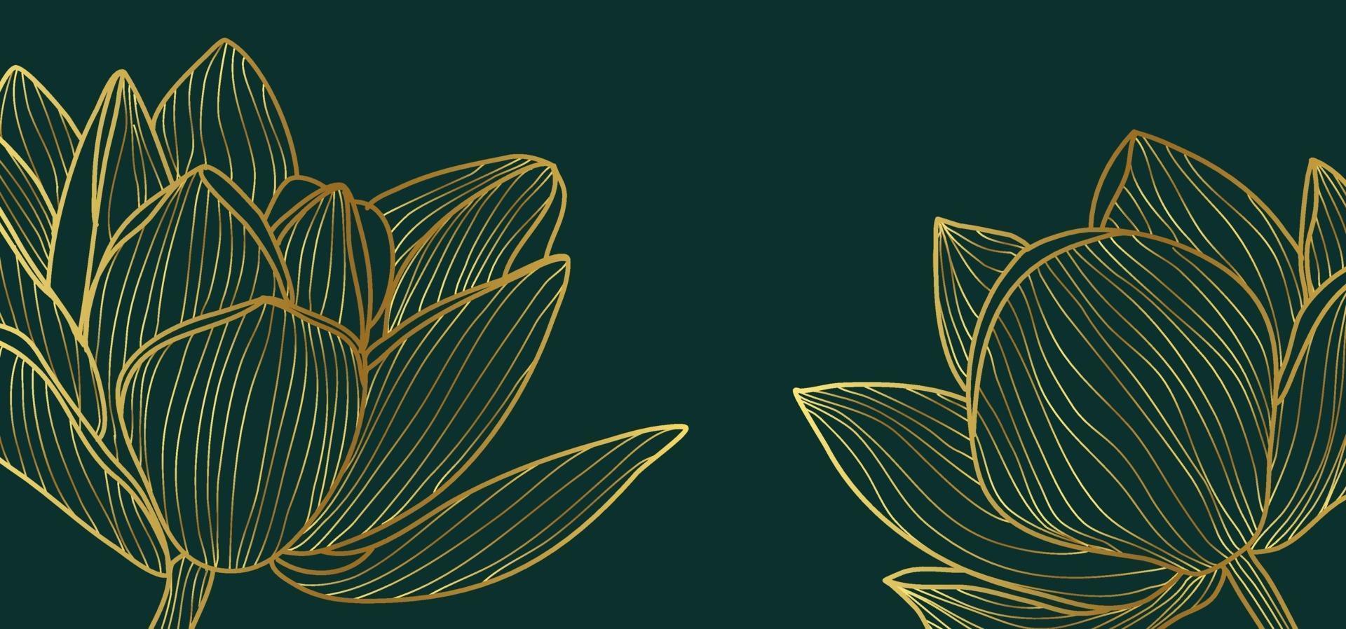 Abstract gold outline leaves vector