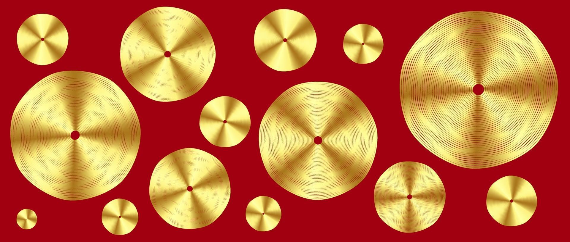 Abstract arts gold circle collection vector