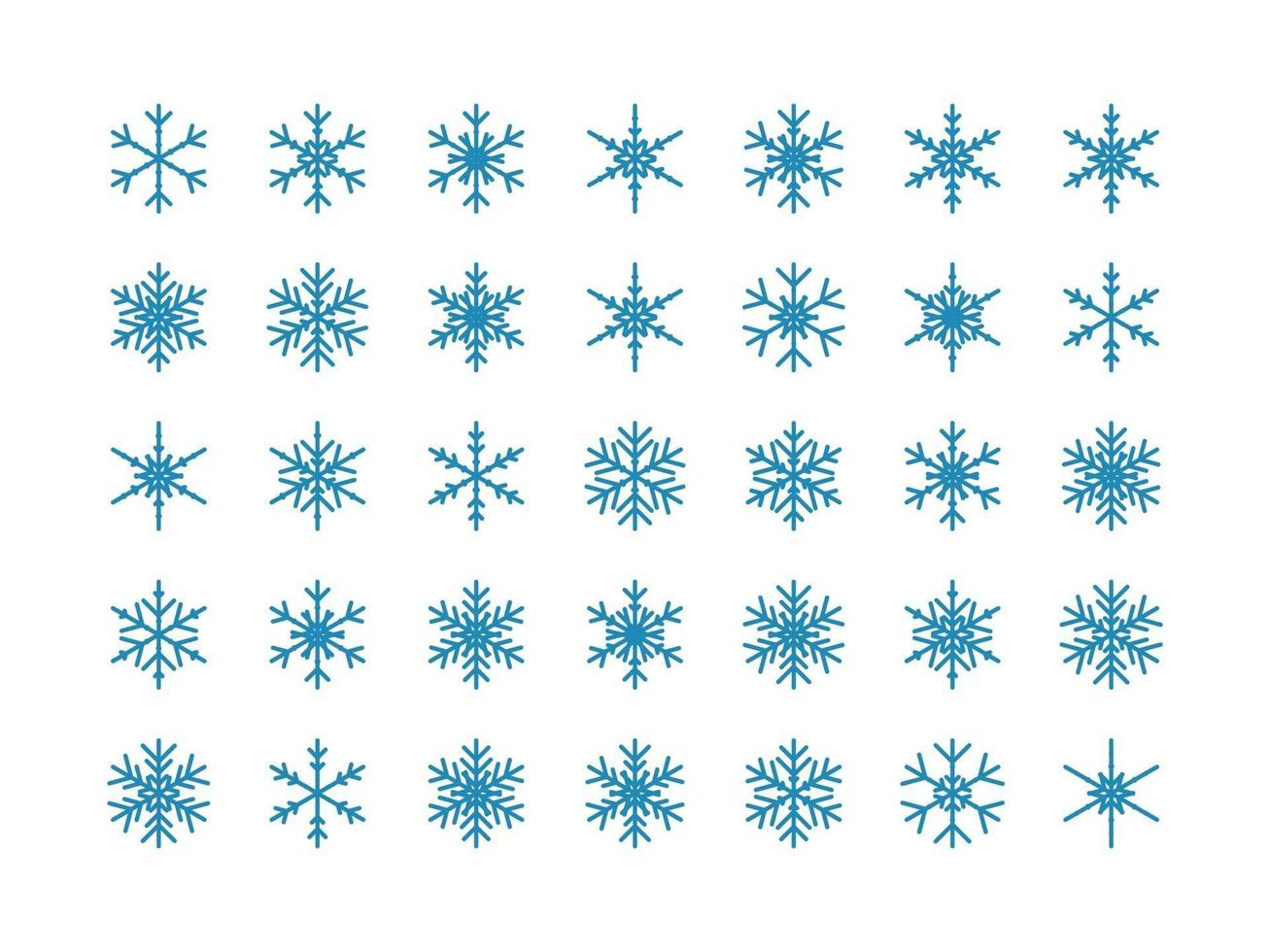 Isolated Snowflake Collection vector