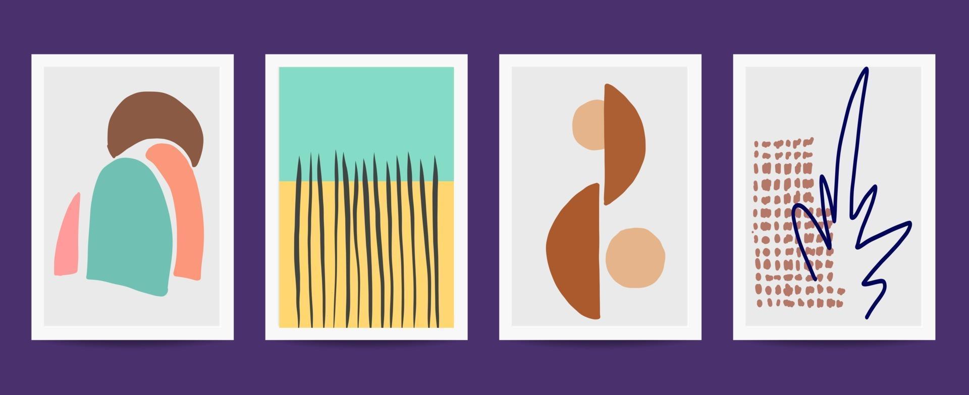 Abstract arts line drawing retro vector collection