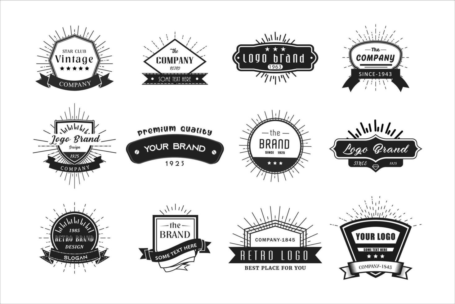 Vintage retro logo set for banner, poster, flyer. vector