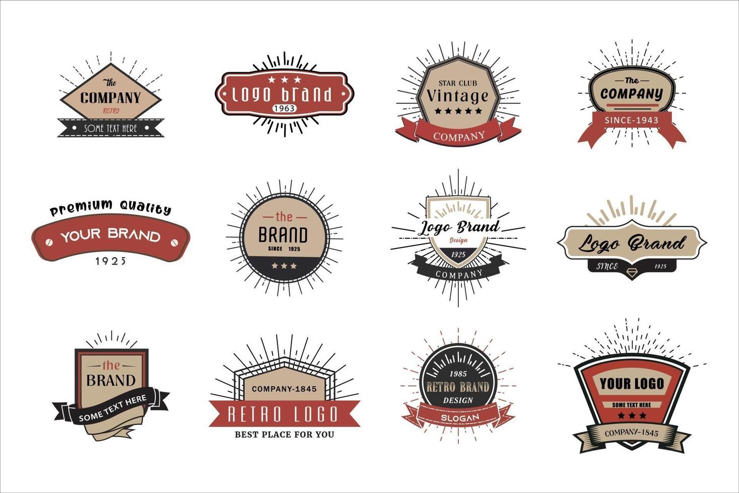 Vintage retro logo for banner, poster, flyer set vector