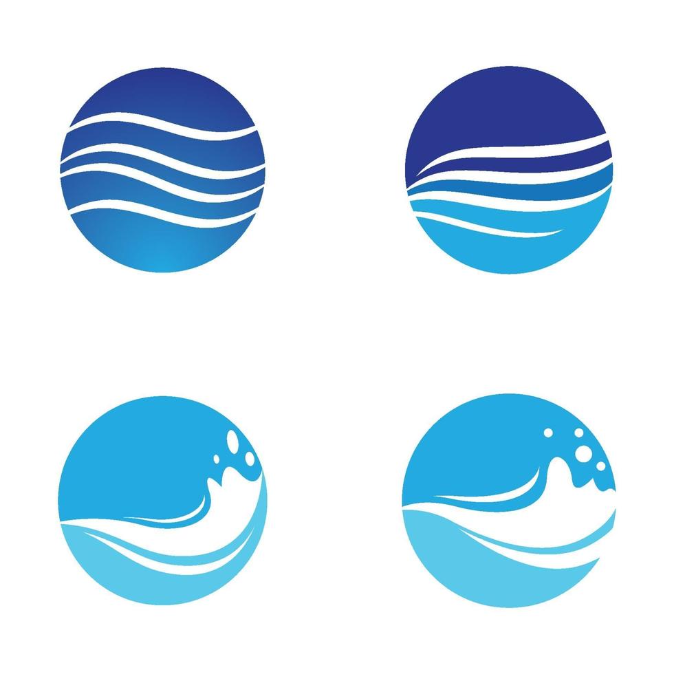 Water wave logo images vector