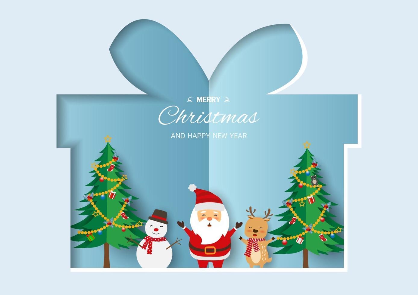 Merry Christmas and Happy new year greeting card vector