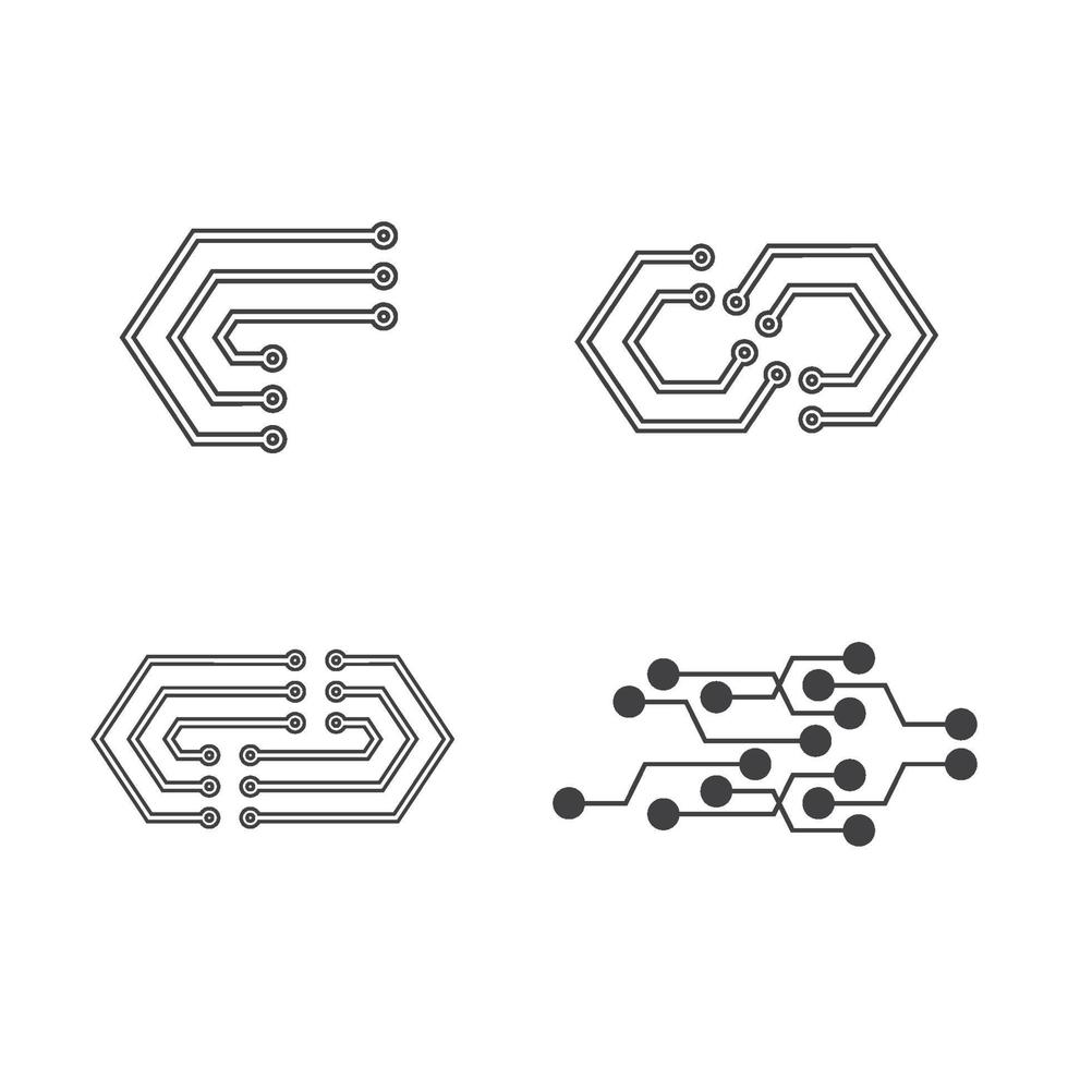 Circuit logo design vector