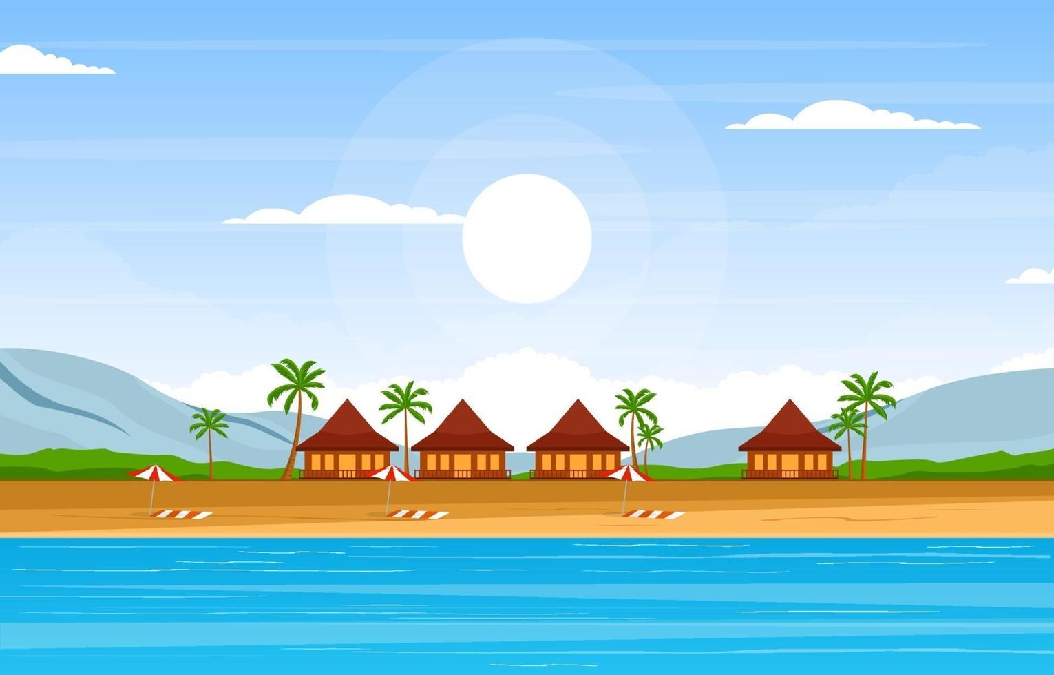 Summer Vacation in Tropical Beach Landscape vector