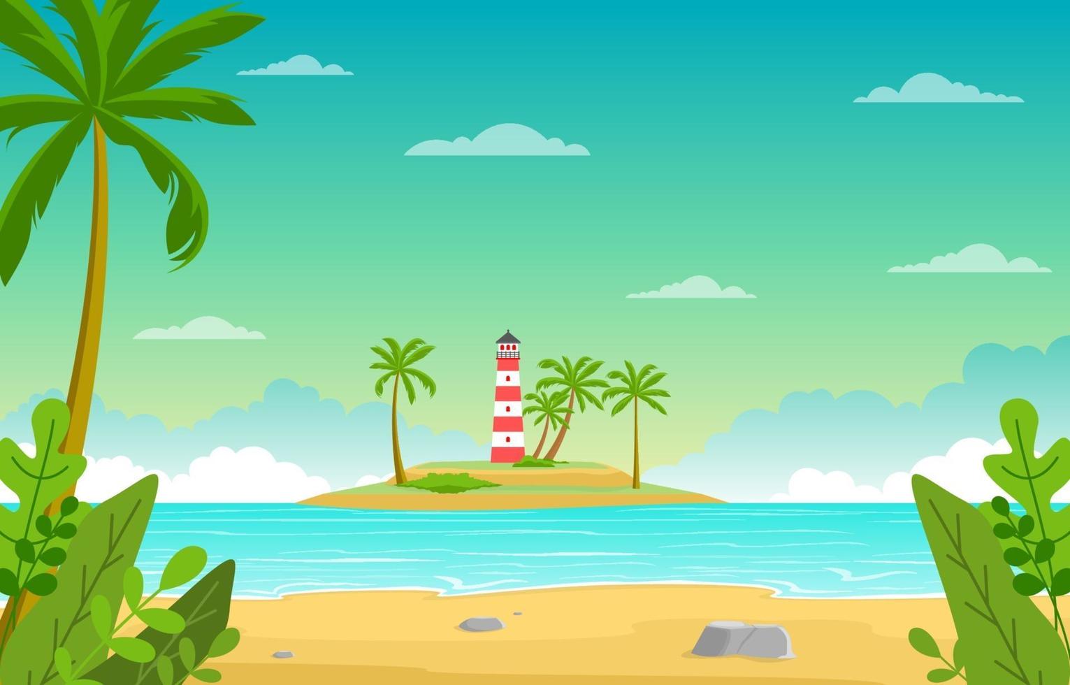 vacaciones de verano en el paisaje de playa tropical vector