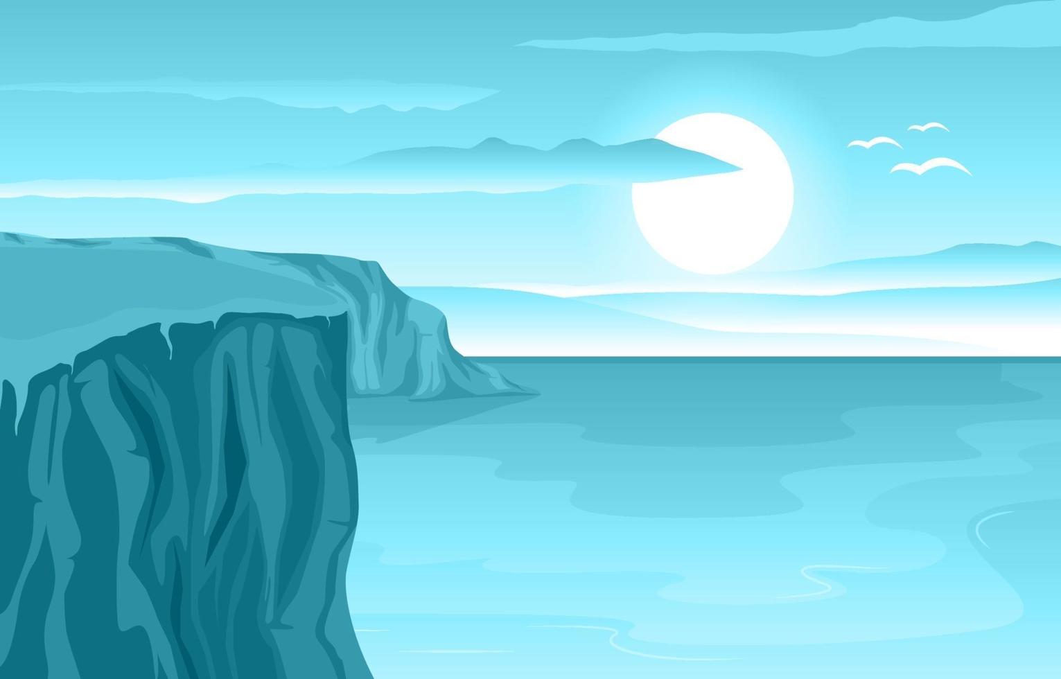 Beautiful Panorama Beach Landscape Illustration vector