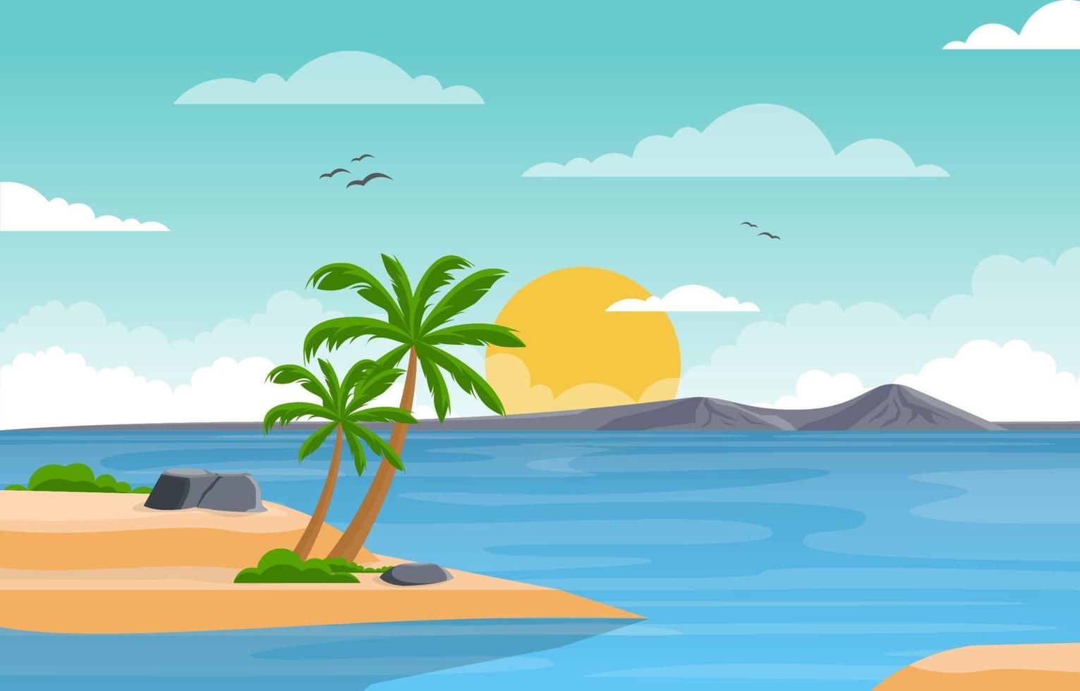 vacaciones de verano en el paisaje de playa tropical vector