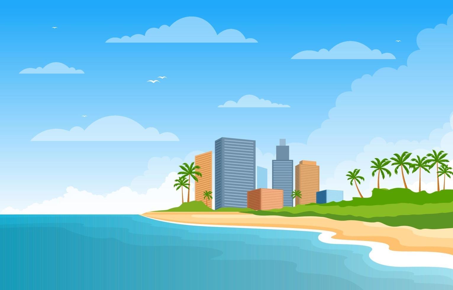 Summer Vacation in Tropical Beach Landscape vector