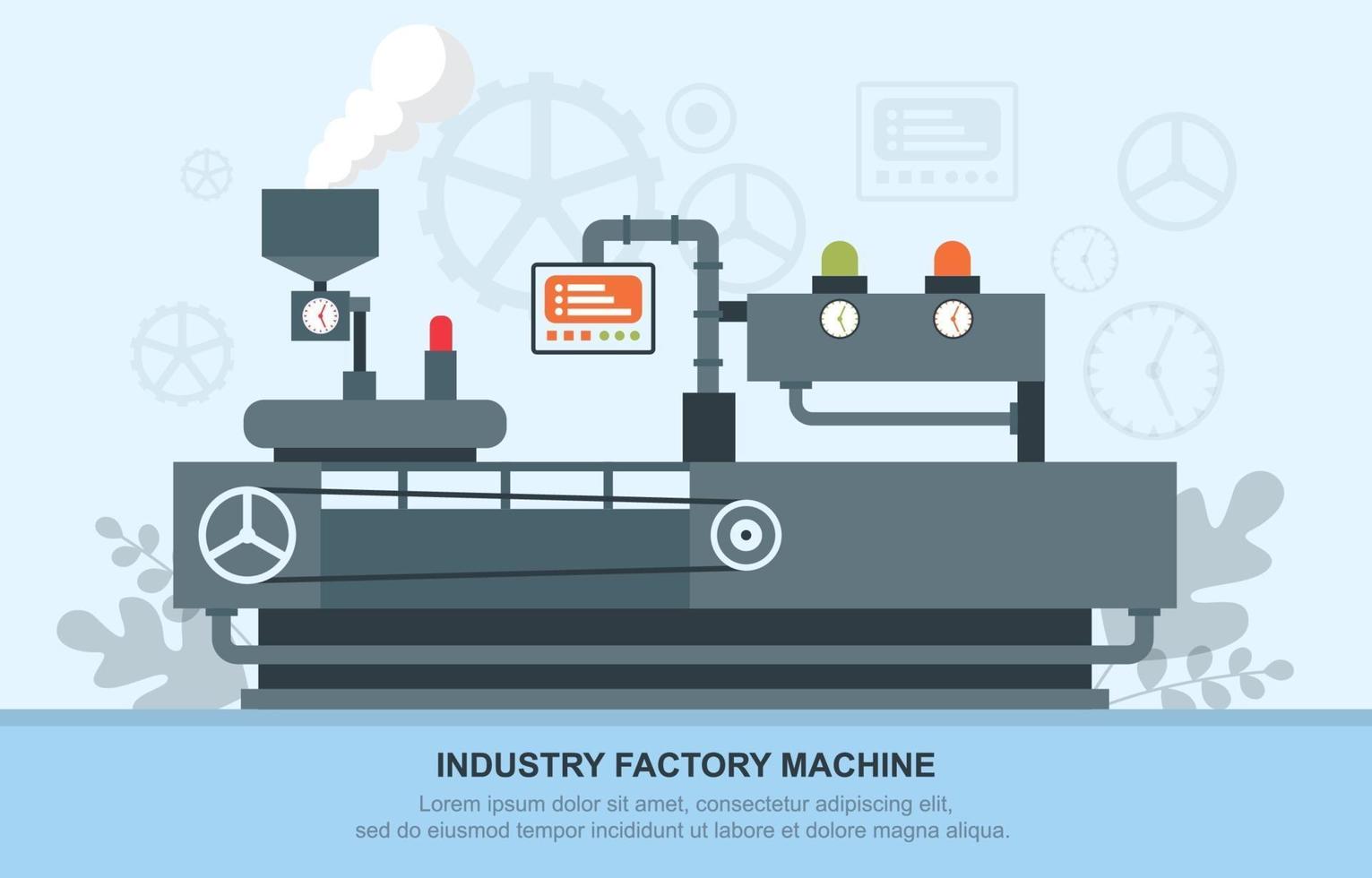 Industrial Factory Conveyor Belt and Robotic Assembly Illustration vector