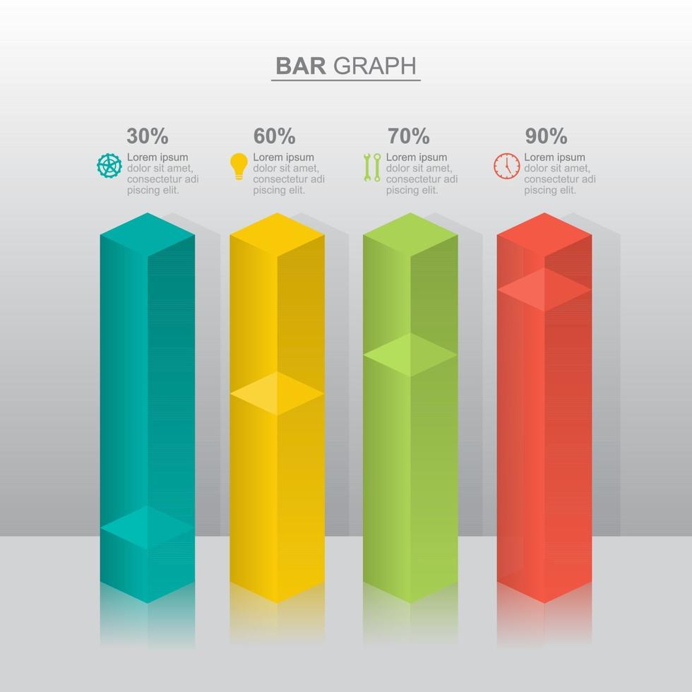 diagrama de gráfico de barras para ilustración de análisis financiero vector