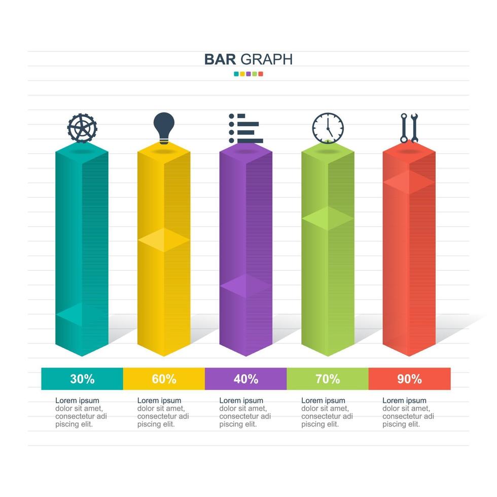 diagrama de gráfico de barras para ilustración de análisis financiero vector