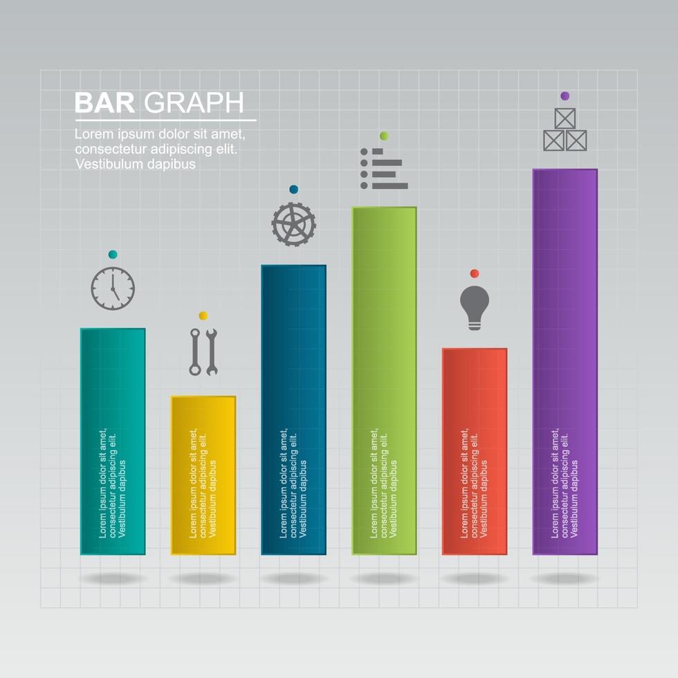 diagrama de gráfico de barras para ilustración de análisis financiero vector