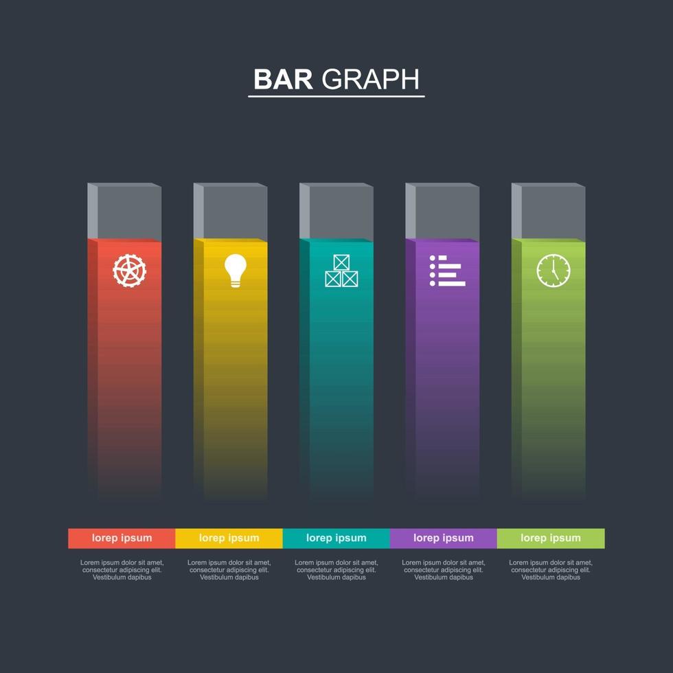 diagrama de gráfico de barras para ilustración de análisis financiero vector