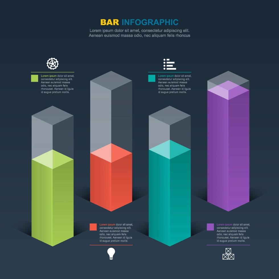 diagrama de gráfico de barras para ilustración de análisis financiero vector