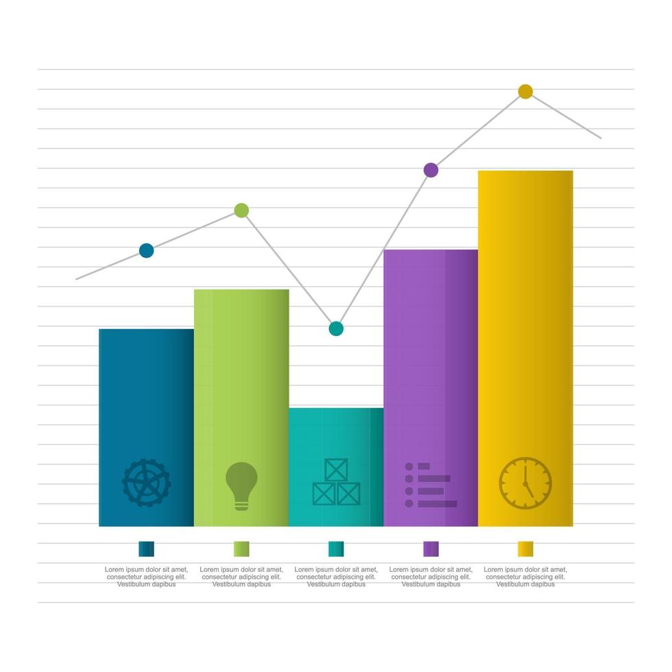 diagrama de gráfico de barras para ilustración de análisis financiero vector