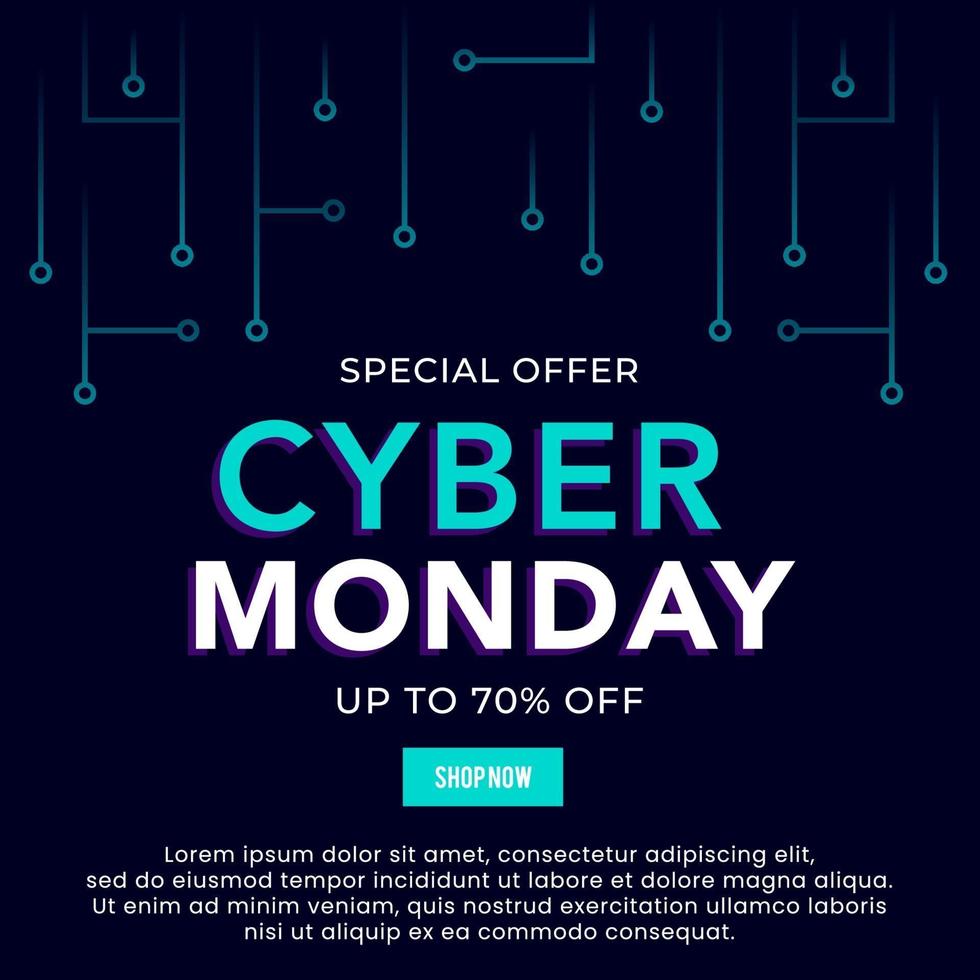 Cyber monday sale template banner vector