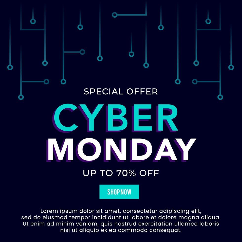 banner de plantilla de venta de cyber monday vector