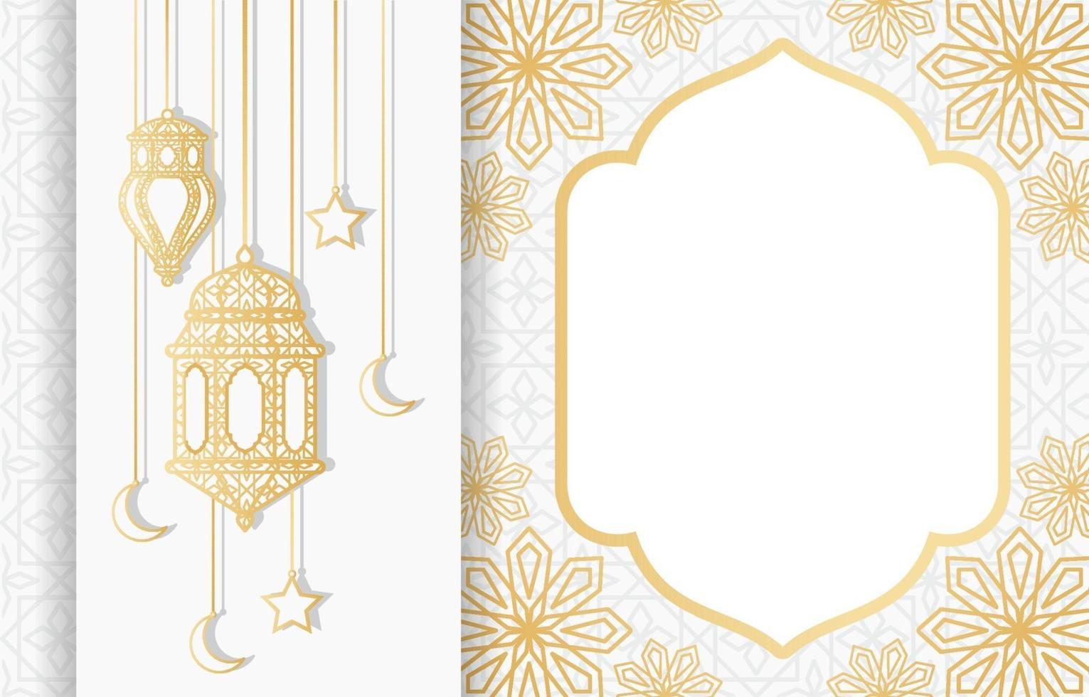 Islamic Arabic Lantern for Ramadan Kareem Eid Mubarak Background vector