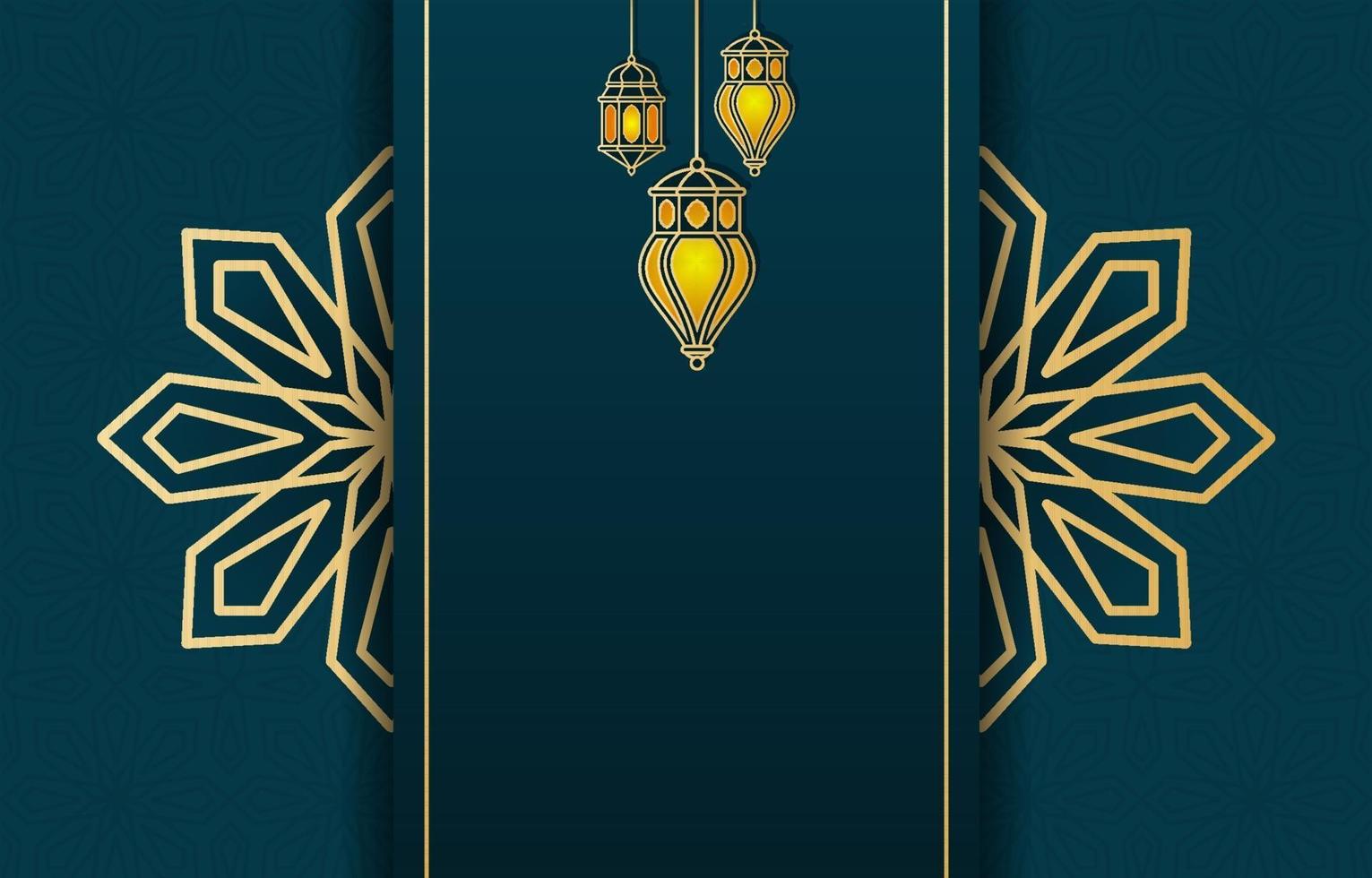 Islamic Arabic Lantern for Ramadan Kareem Eid Mubarak Background vector