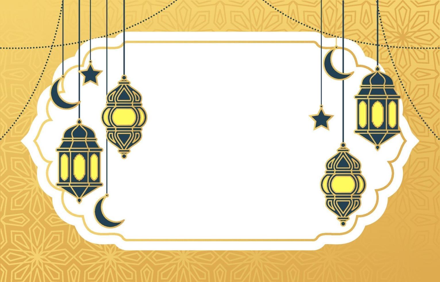 Islamic Arabic Lantern for Ramadan Kareem Eid Mubarak Background vector