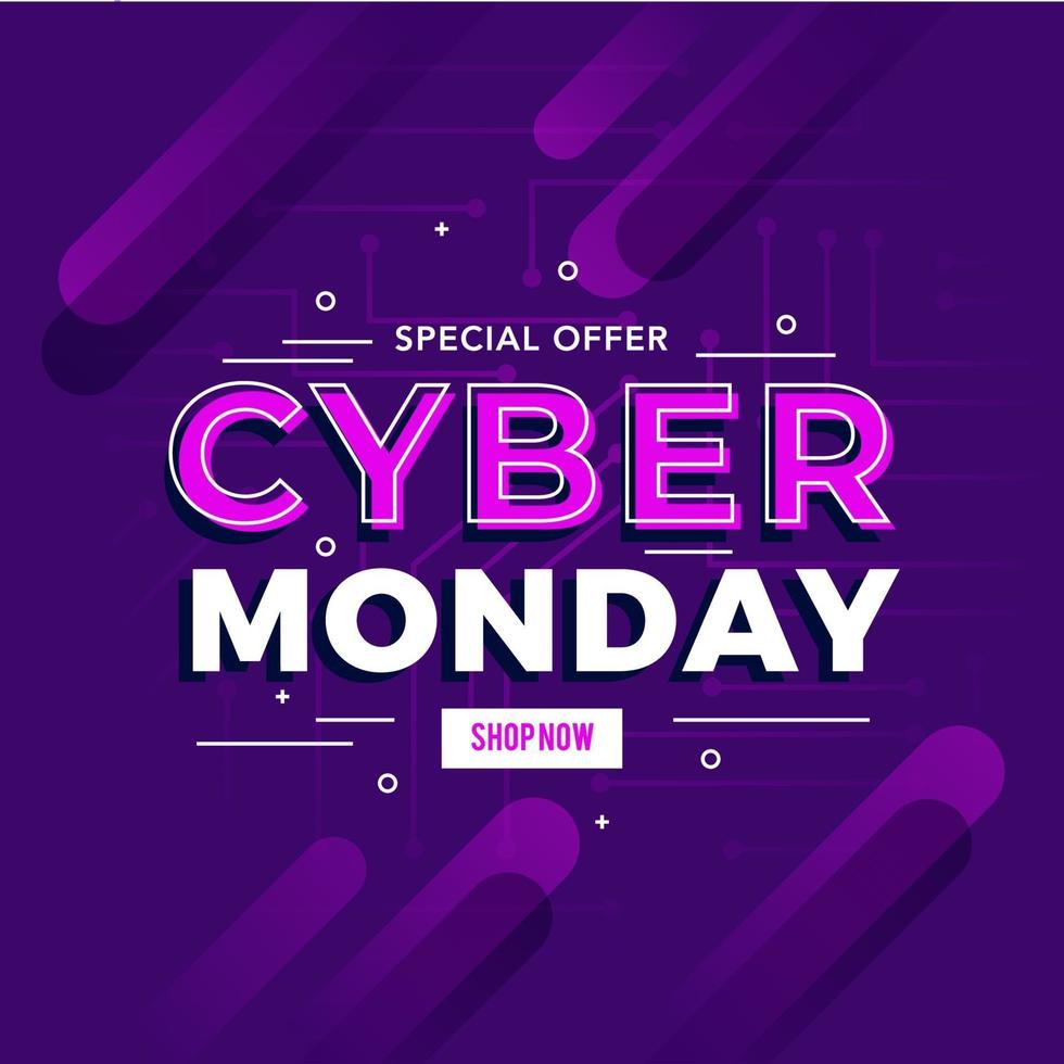 Cyber monday sale template banner vector